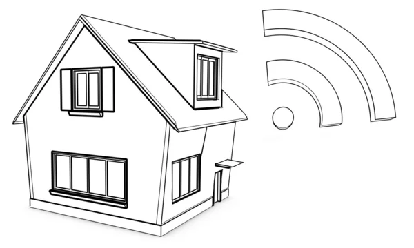 House with wireless — Stock Photo, Image