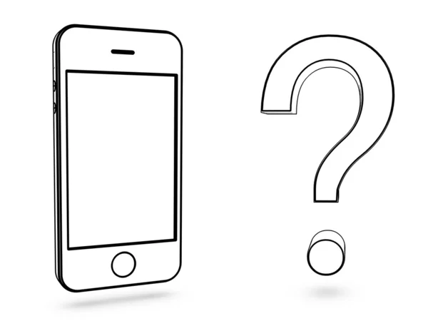 Phone with question — Stock Photo, Image