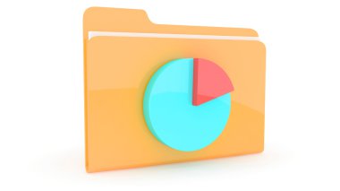 Folder with chart icon clipart