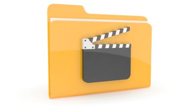 Folder with film icon clipart