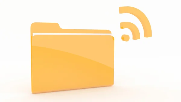 Папка с иконкой wifi — стоковое фото