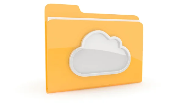 Folder with cloud icon — Stock Photo, Image