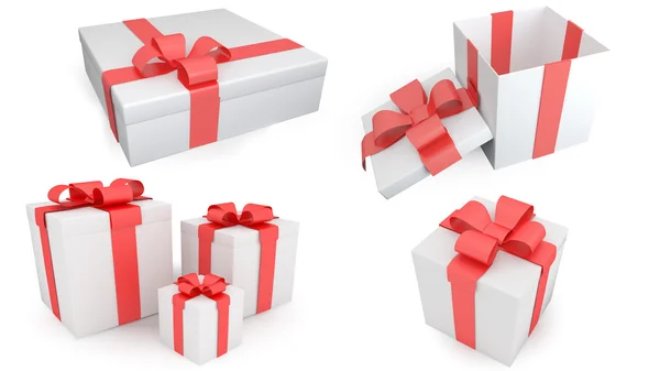 Presents with red bow — Stock Photo, Image