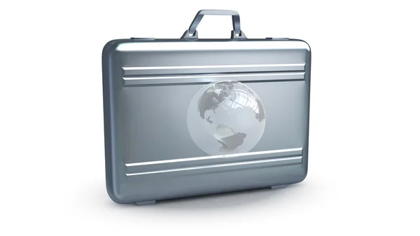 Metal case with icon — Stock Photo, Image