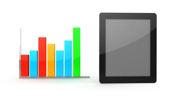 Tablet computer with icon — Stock Photo, Image