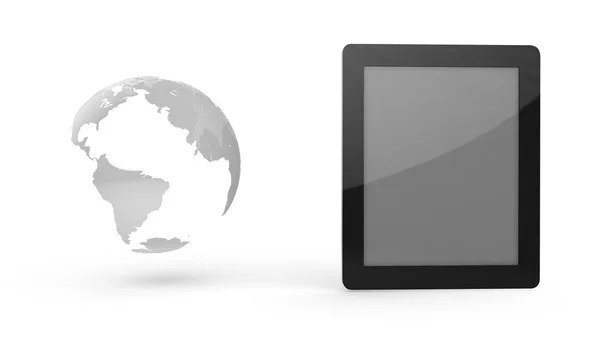 Computer tablet con icona — Foto Stock
