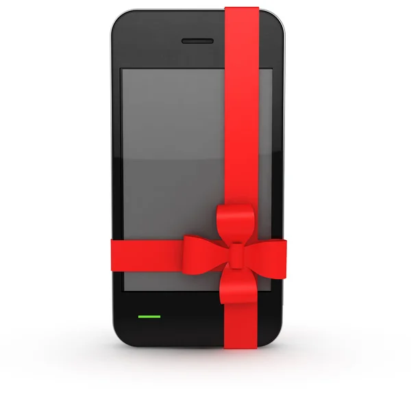 Phone with present — Stock Photo, Image