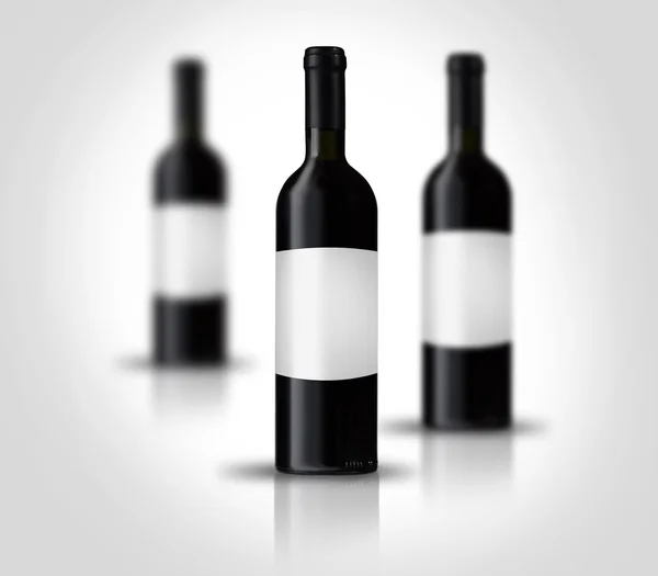 Czerwony butelek wina z etykiety — Zdjęcie stockowe