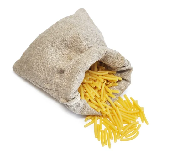 Pasta and textured bag — Stock Photo, Image