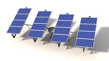 One articulated solar panel module in morning clipart