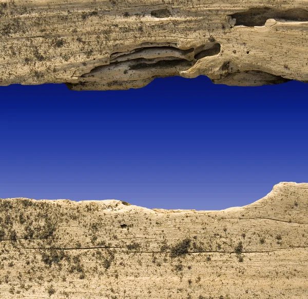 stock image Driftwood Divider on Blue Sky