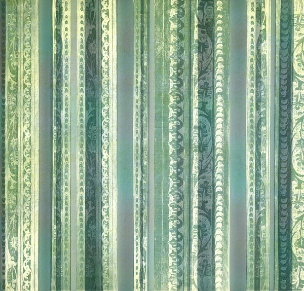 Blue and Green Floral Embossed Stripes — Stock Photo, Image