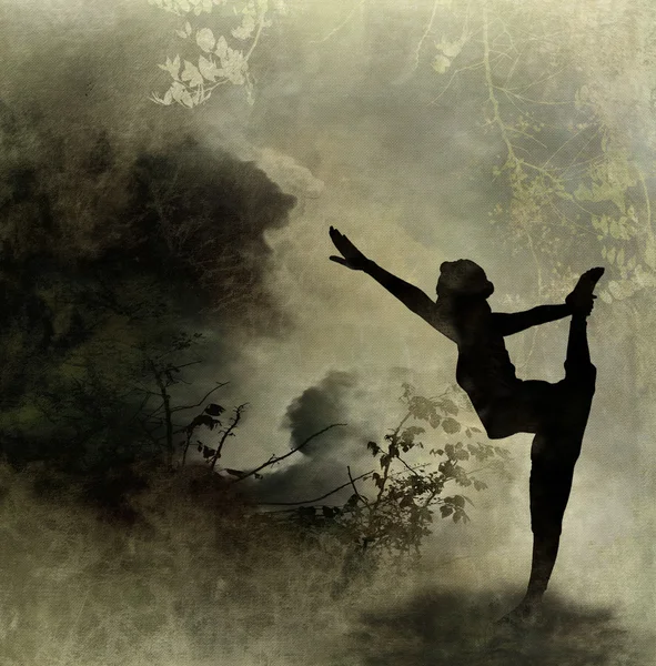 Yoga kunst achtergrond op doek — Stockfoto