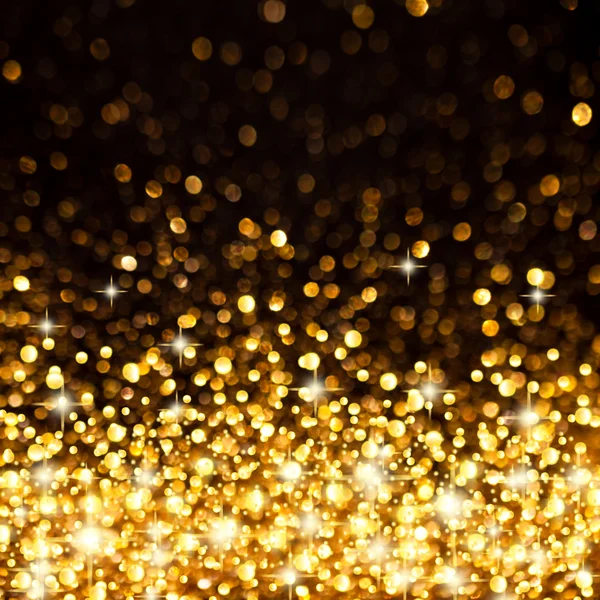 Goldene Weihnachtsbeleuchtung Hintergrund Stockbild