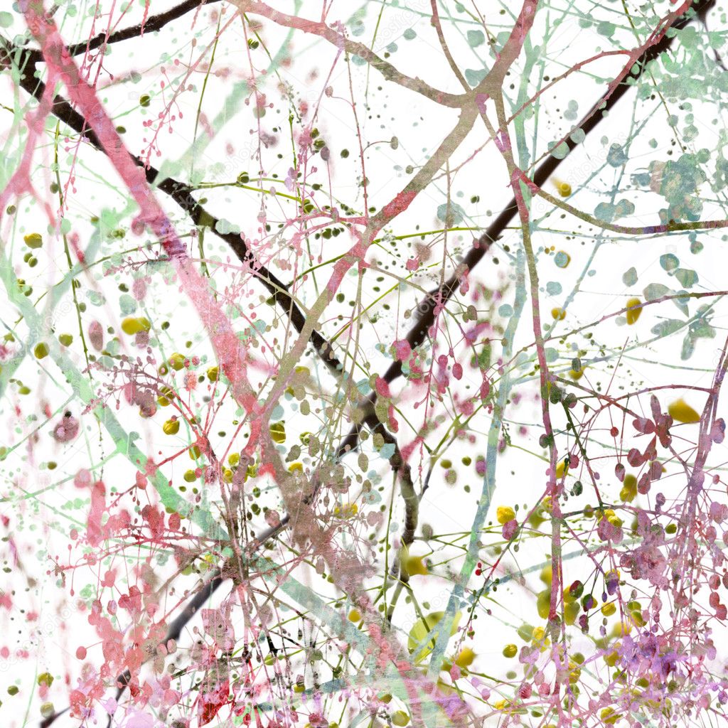 Colorful Grunge Blossom Abstract