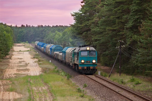 Nákladní motorový vlak — Stock fotografie