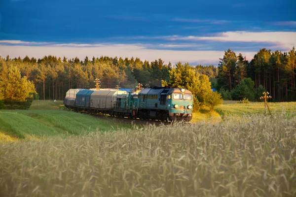 Diesel godståg — Stockfoto