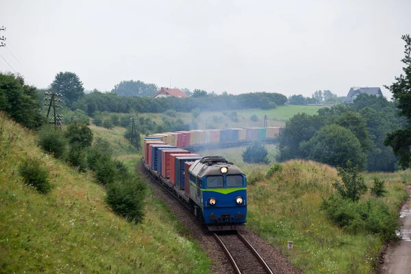 Paisagem com o trem — Fotografia de Stock