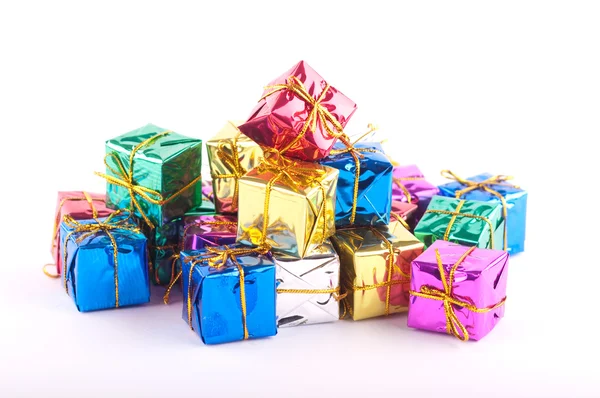 Collection of presents isolated on white — Stock Photo, Image