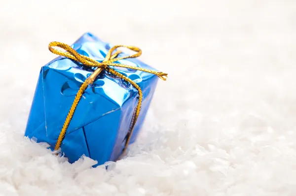 Blue christmas gift — Stock Photo, Image