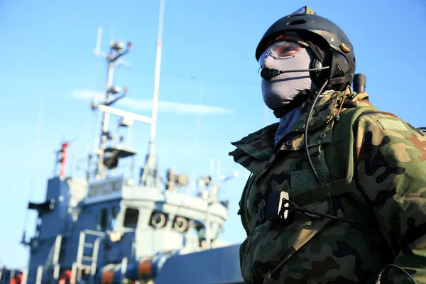 Uma equipe da Marinha Selos, soldado marinho — Fotografia de Stock