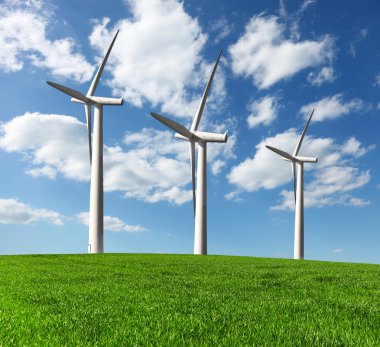 Wind turbines , alternative energy clipart