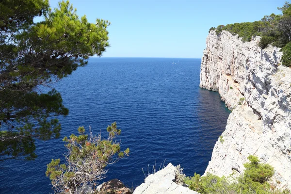 Scogliera sul mare adriatico — Foto Stock