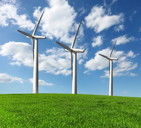 Turbiny wiatrowe, energia alternatywna — Zdjęcie stockowe