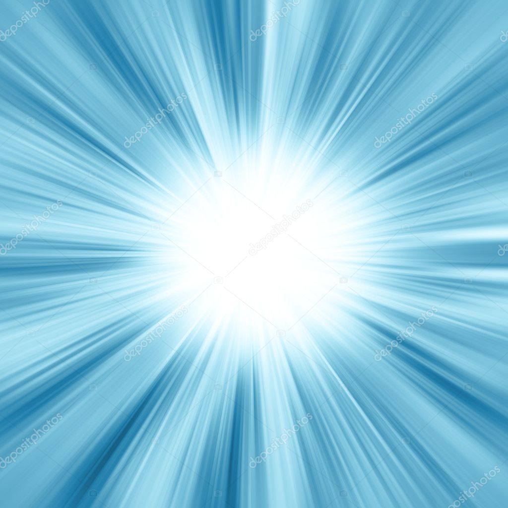 Blue light burst, abstract background