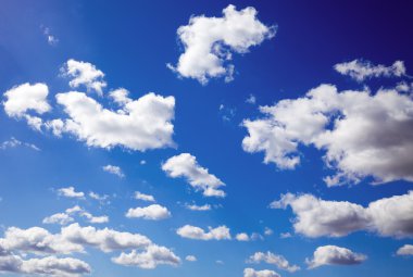 Blue sky is covered by white clouds clipart