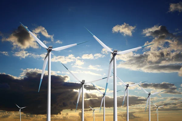 Windenergie op de hemel — Stockfoto