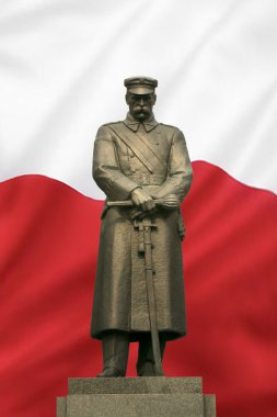 Statue of Marshal in Warsaw clipart