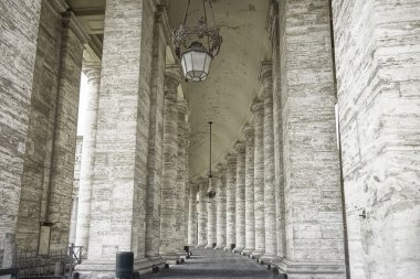 Columned hallway in Saint Peter's Square clipart