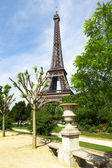 Spring park with Eiffel tower