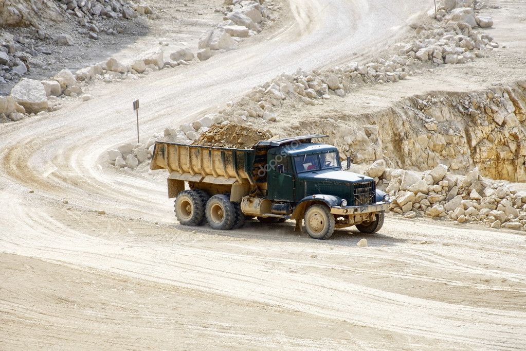 Truck in the mine stone