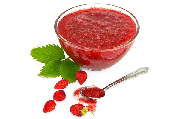Jam of strawberry with berries — Stock Photo, Image