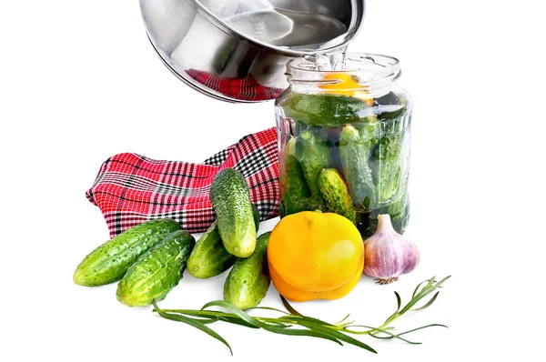 Preserving cucumbers — Stock Photo, Image