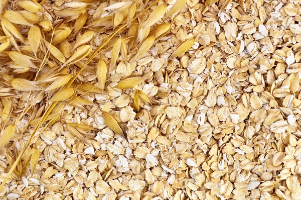 The texture of oatmeal with oat stalks left