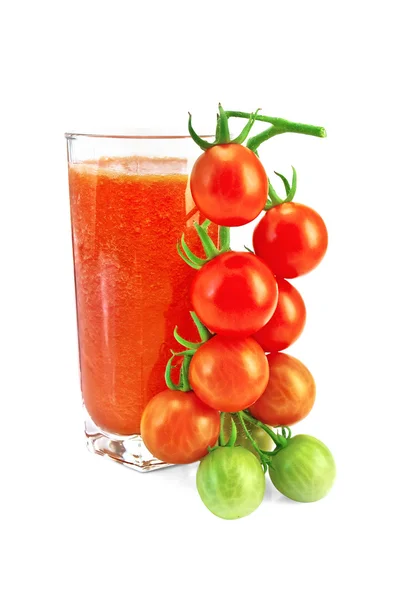 Juice tomat i ett högt glas — Stockfoto