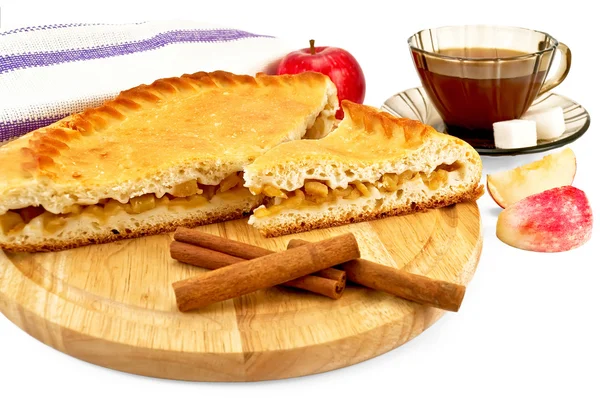 Torta de maçã com canela e maçãs — Fotografia de Stock