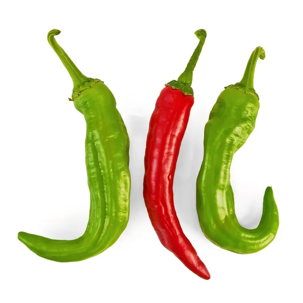 Três pimentas quentes — Fotografia de Stock