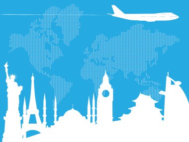 Traveling around the world clipart