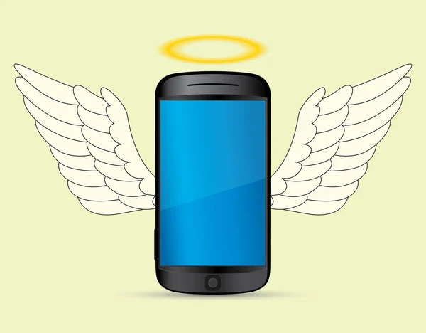 Anioł smartphone — Wektor stockowy
