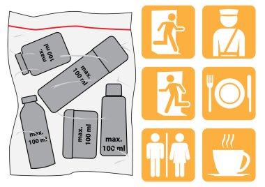 Airport icons clipart