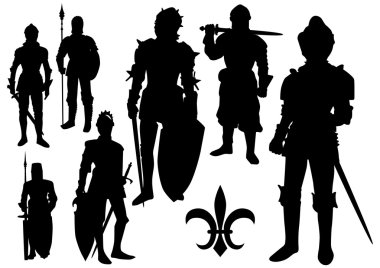 Medieval Knight silhouette clipart