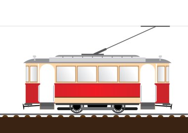 Retro tram clipart