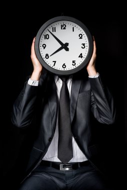 Man holding clock clipart