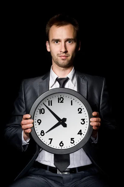 Uomo d'affari con orologio — Foto Stock