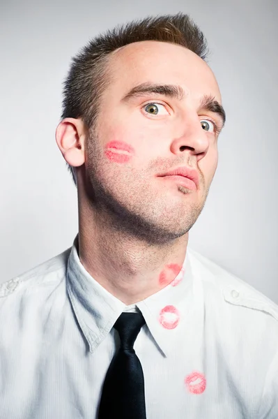 stock image Kissed man