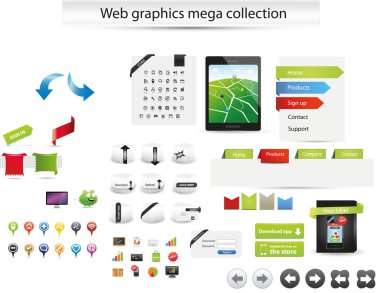 Large web graphic collection clipart